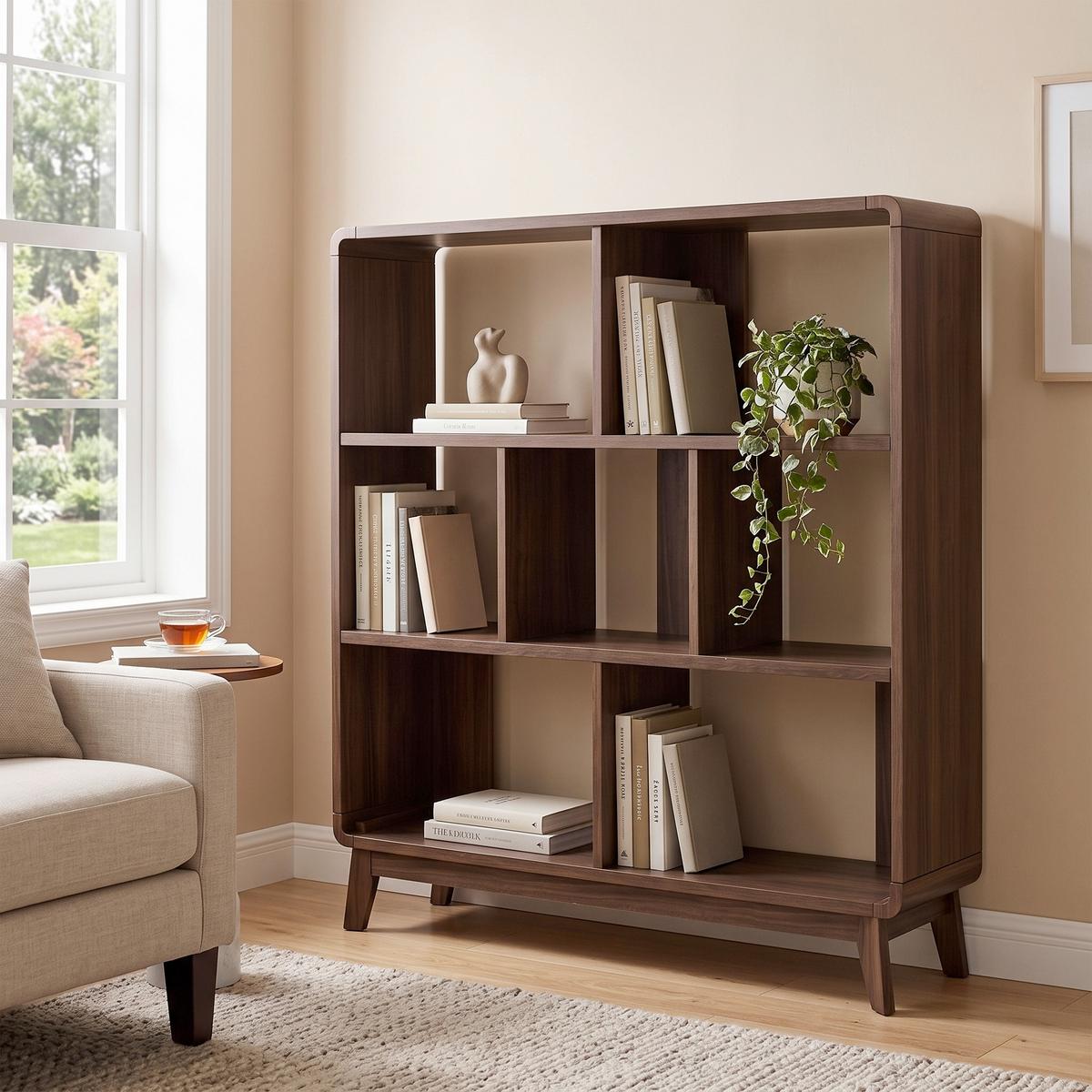 Regal Cassie Walnussfarben 122 cm - Walnussfarben, Design, Holzwerkstoff (122/126/29cm) - MID.YOU
