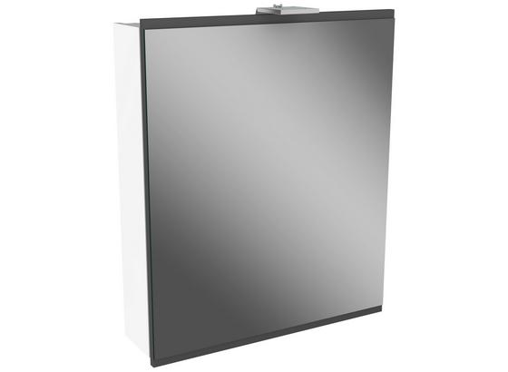 Spiegelschrank mit Türdämpfer + Led Lima B: 60cm, Weiß+grau - Weiß, MODERN, Glas/Holzwerkstoff (60/73/15,5cm) - Fackelmann Spiegelschrank mit Türdämpfer + Led Lima B: 60cm, Weiß+grau - Weiß, MODERN, Glas/Holzwerkstoff (60/73/15,5cm) - Fackelmann