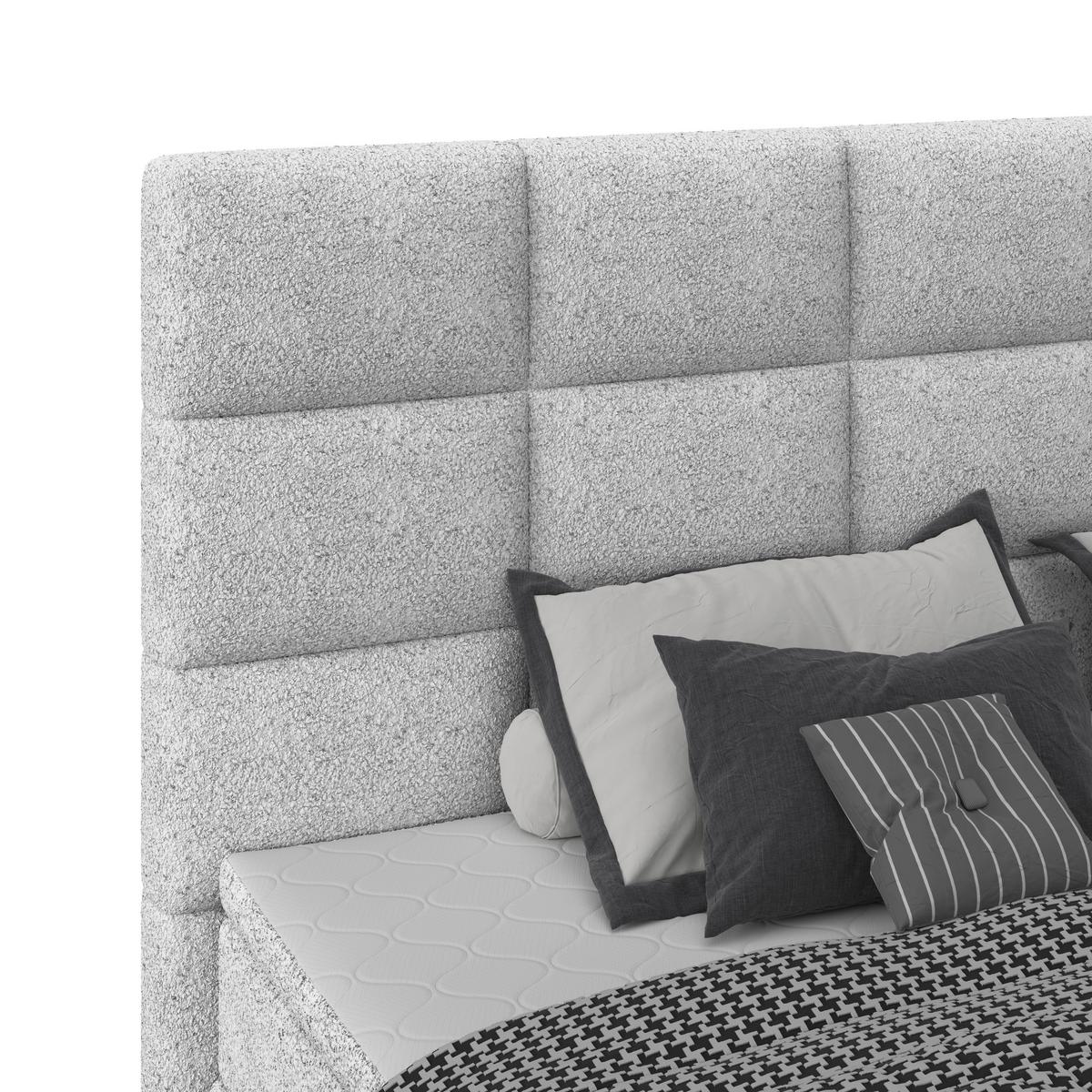 Polsterbett Alba Boucle Grau, 160x200 cm - Schwarz/Grau, Trend, Textil (160/200cm)