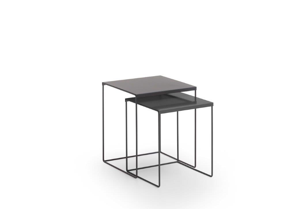 Beistelltisch 2-Teilig Satztisch Stahl/Schwarz - Schwarz, LIFESTYLE, Metall (38/45/38cm) - MID.YOU