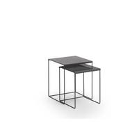 Satztisch 2-Teilig Stahl/schwarz - Schwarz, LIFESTYLE, Metall (38/45/38cm) - MID.YOU