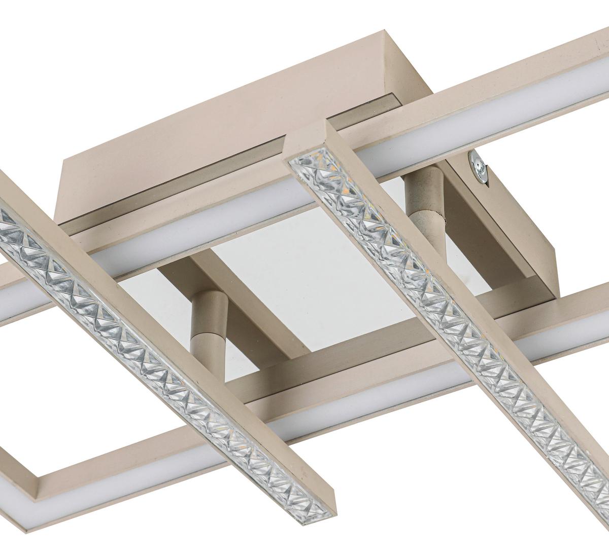 LED-Deckenleuchte Lusa - Sandfarben/Chromfarben, MODERN, Kunststoff/Metall (34/32/6,7cm) - Luca Bessoni