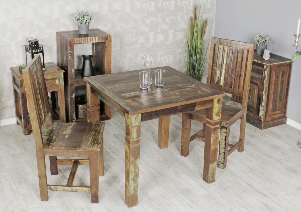 Esstisch Echtholz Kalkutta 80x80 Cm Braun - Braun, MODERN, Holz (80/80/76cm) - MID.YOU