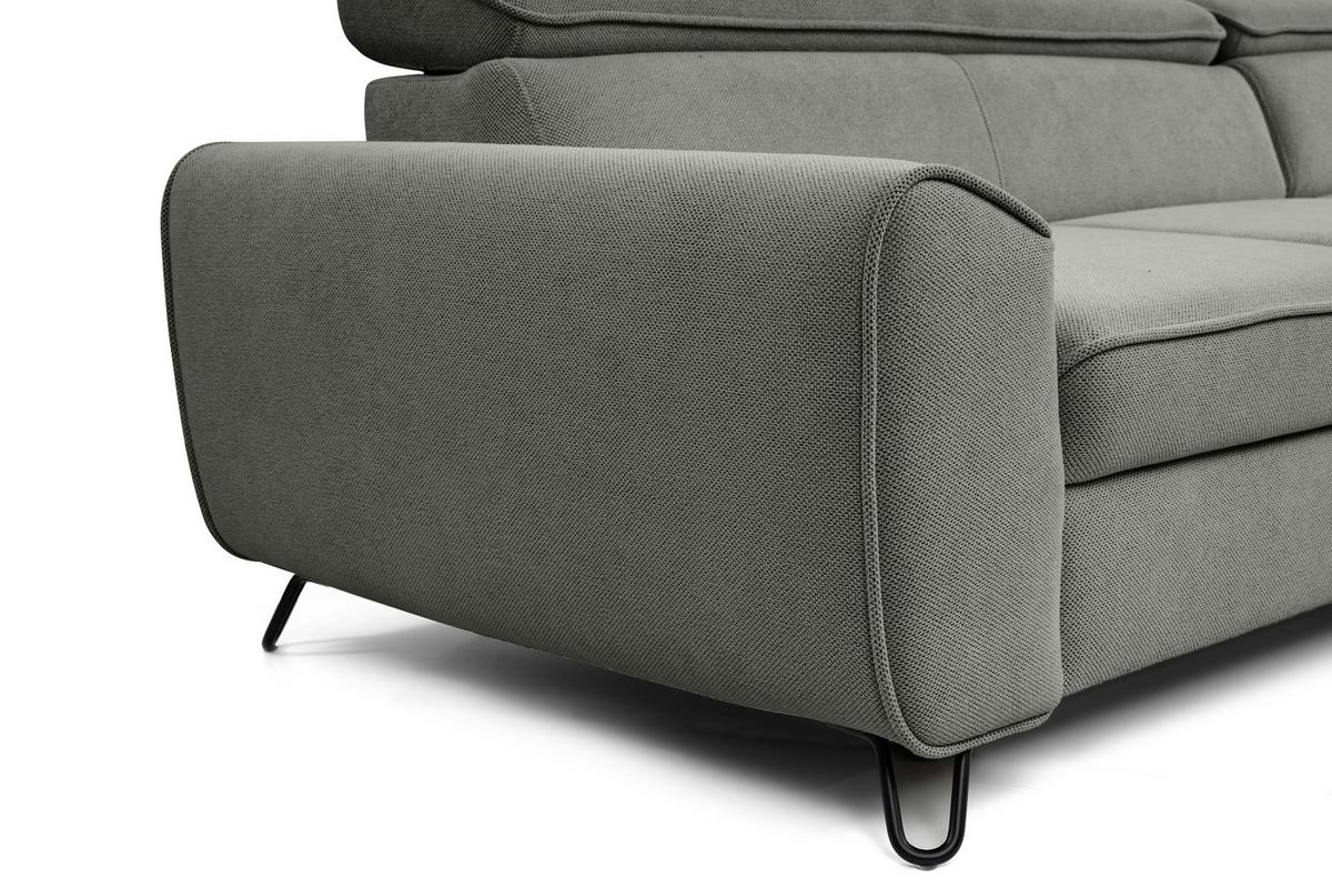 Rohová sedačka IDYLLA, pravá tmavě šedá,úl.prostor,lůžko - černá/tmavě šedá, Design, kov/textil (250/200cm)