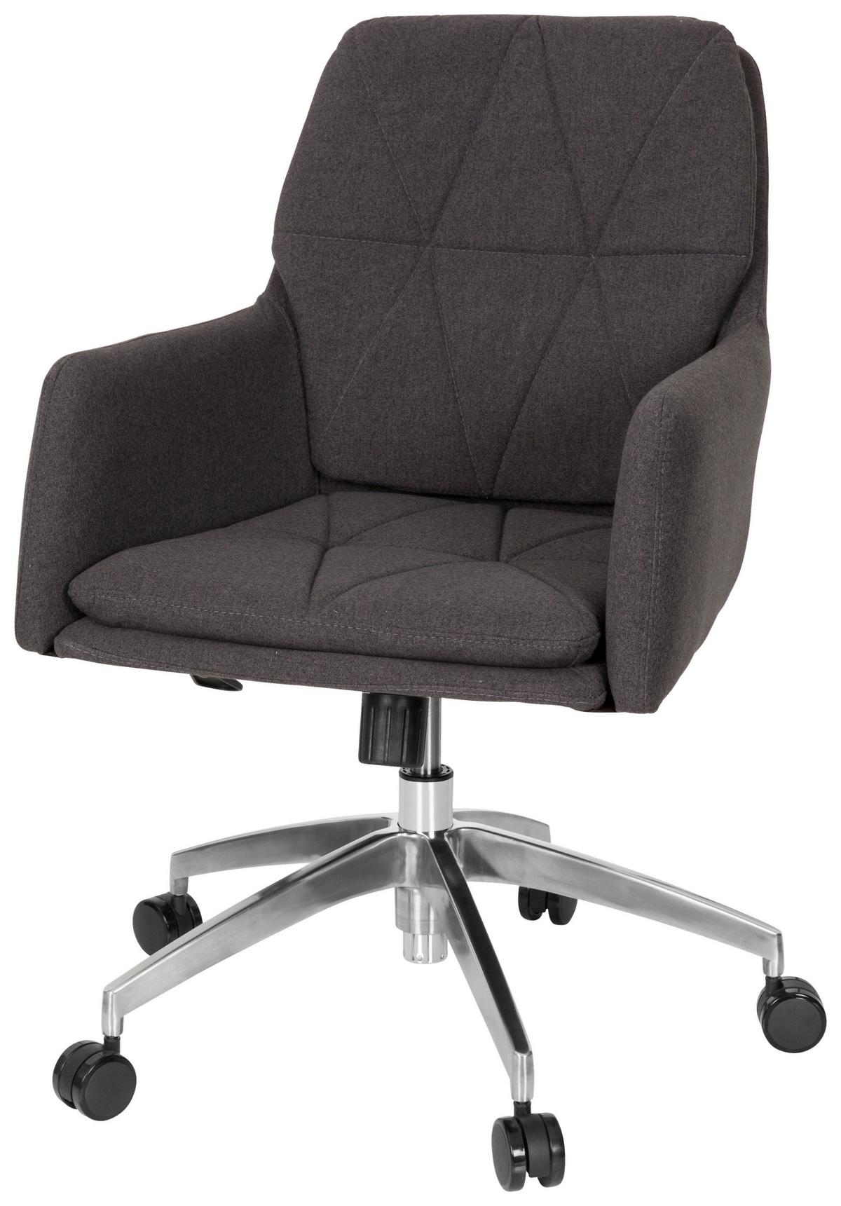Drehstuhl Shake 350 Höhenverstellbar Dunkelgrau - Dunkelgrau/Silberfarben, MODERN, Kunststoff/Textil (58/89/70cm) - MID.YOU