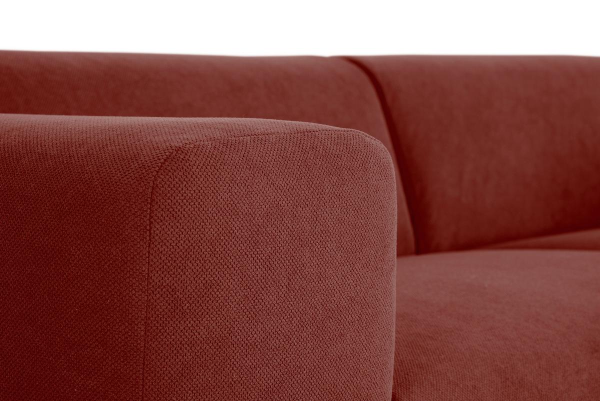 3-Sitzer-Sofa Manne Rostfarben B: 266 cm - Rostfarben/Schwarz, Design, Textil (266/76/116cm) - MID.YOU