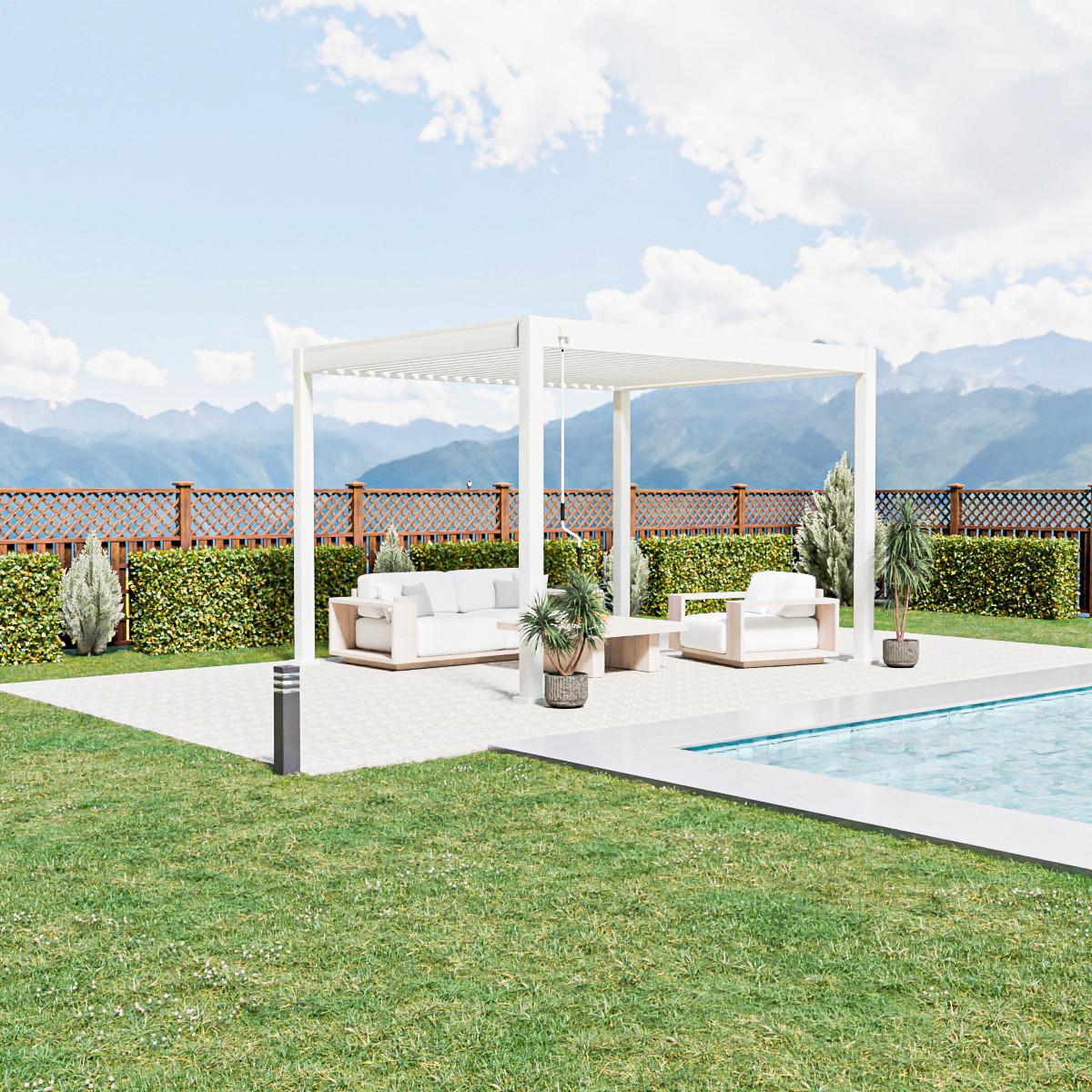 Pergola 300x360 cm Wetterbeständig, Weiß - Weiß Hochglanz, Basics, Metall (300/255/360cm)