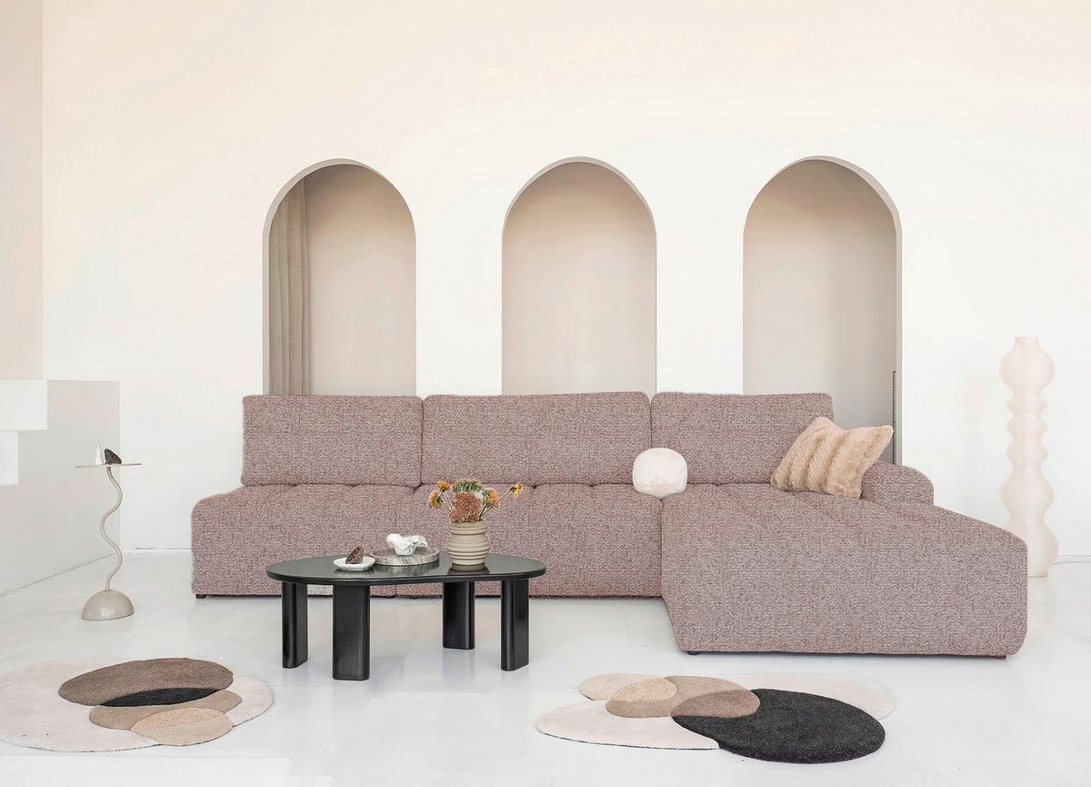 Ecksofa Lulu Rot S: 338x184cm - Rot/Schwarz, Design, Textil (338/184cm) - MID.YOU