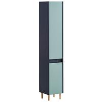 Hochschrank Lovis H 300 - Eschefarben/Dunkelblau, MODERN, Holzwerkstoff (30,2/170,0/33,0cm) - MID.YOU