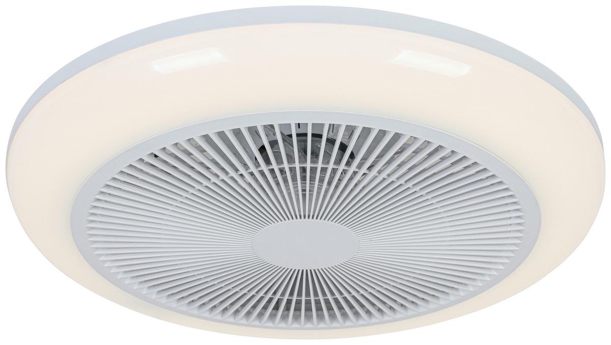 STROPNÍ VENTILÁTOR OLIVER - bílá/průhledné, Moderní, kov/plast (46/14,5/14,5cm) - Mömax