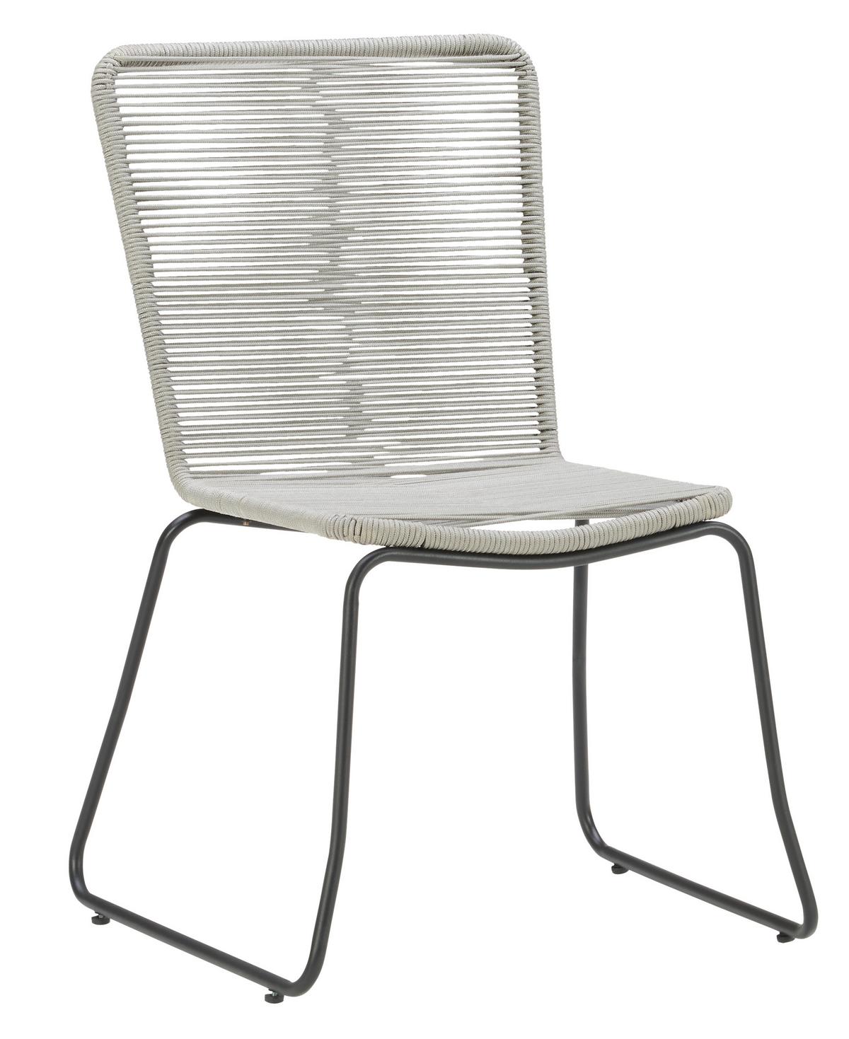 Gartenstuhl Trendy Aus Metall Und Kunststoff - Schwarz/Grau, MODERN, Kunststoff/Metall (58/88/62cm) - Beldano