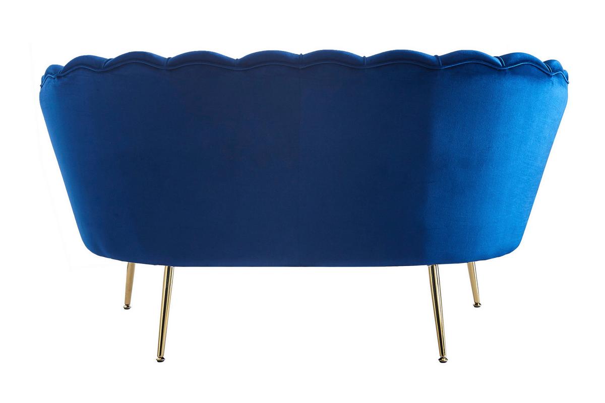 2-sitzer-sofa Dunkelblau B: 136 Cm - Goldfarben/Dunkelblau, MODERN, Textil (136/78/77cm) - Livetastic