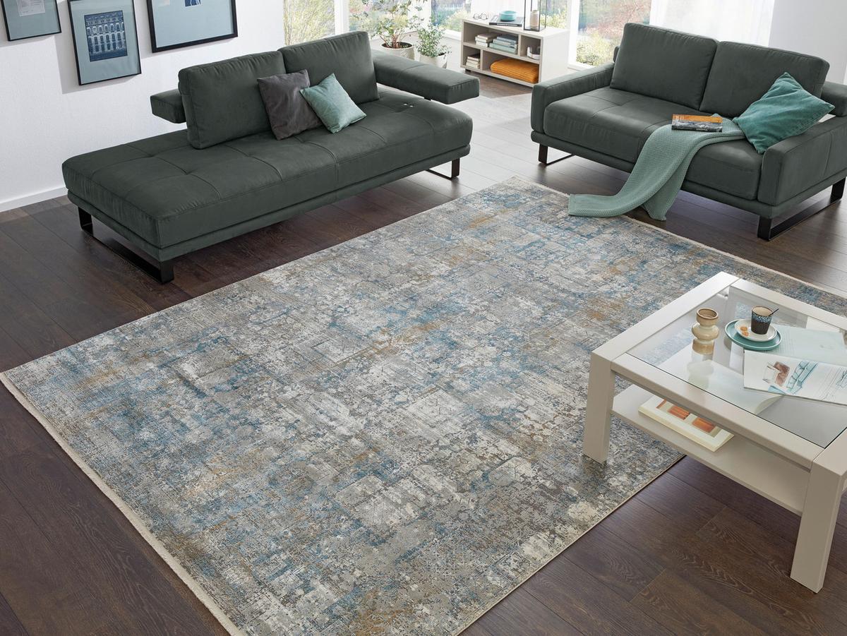 Webteppich Blau/Grau Sinfonia 240x340 cm - Blau/Grau, Design, Textil (240/340cm) - Musterring