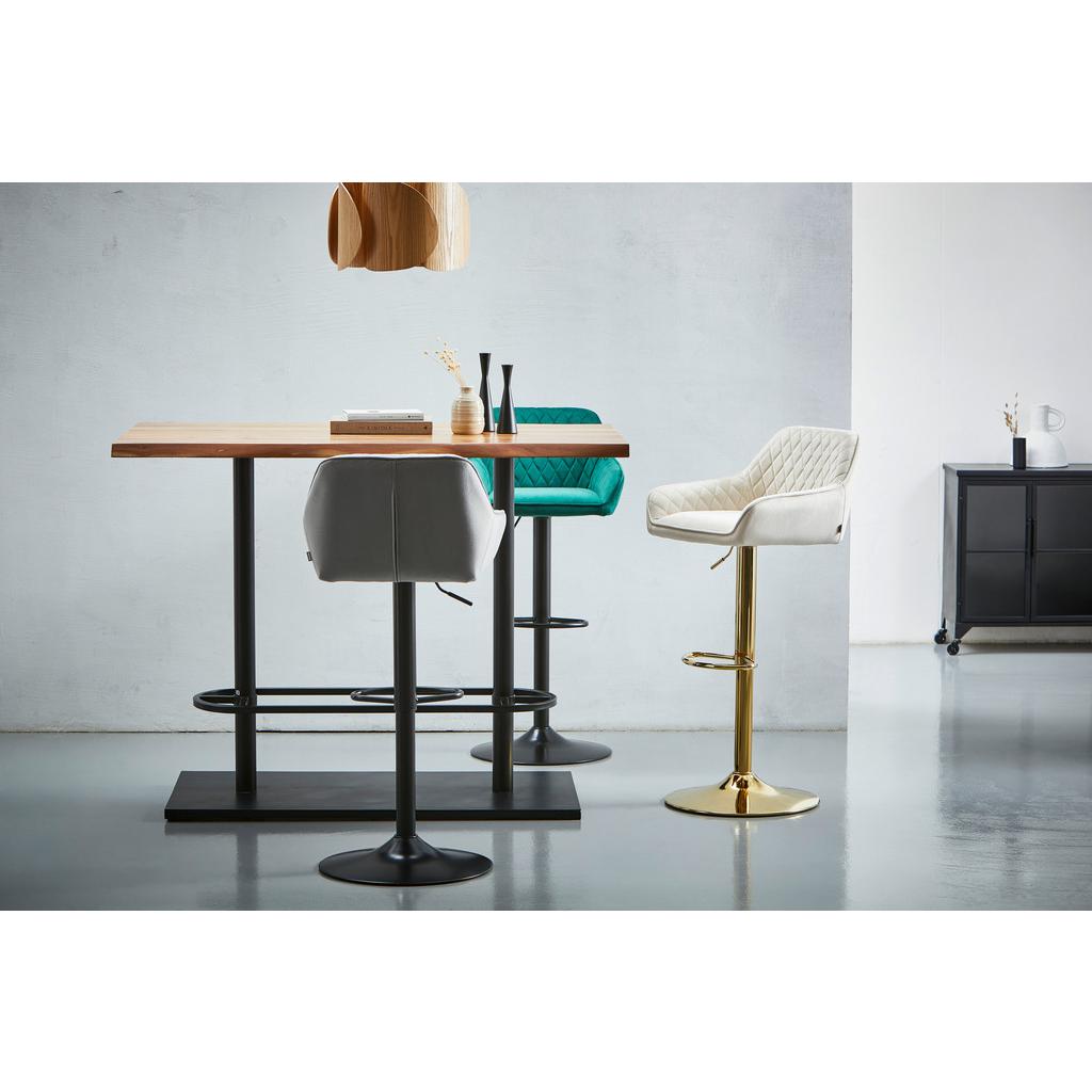Barhocker Adriano, Samt grün höhenverstellbar, B: 53,5 cm