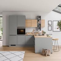 EINBAUKÜCHE IP 2200 - Schieferfarben/Eichefarben, MODERN, Holzwerkstoff (283,2/246,6cm) - Impuls