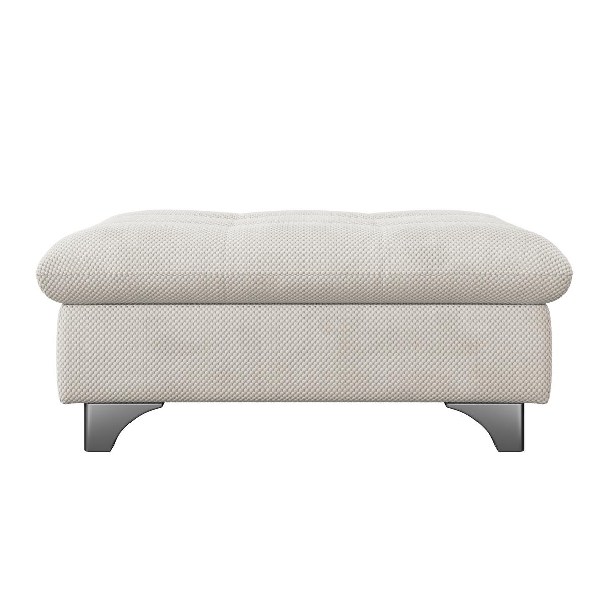 Hocker Gemini Cremefarben, B: 108cm - Chromfarben/Creme, KONVENTIONELL, Textil (108/46/108cm)