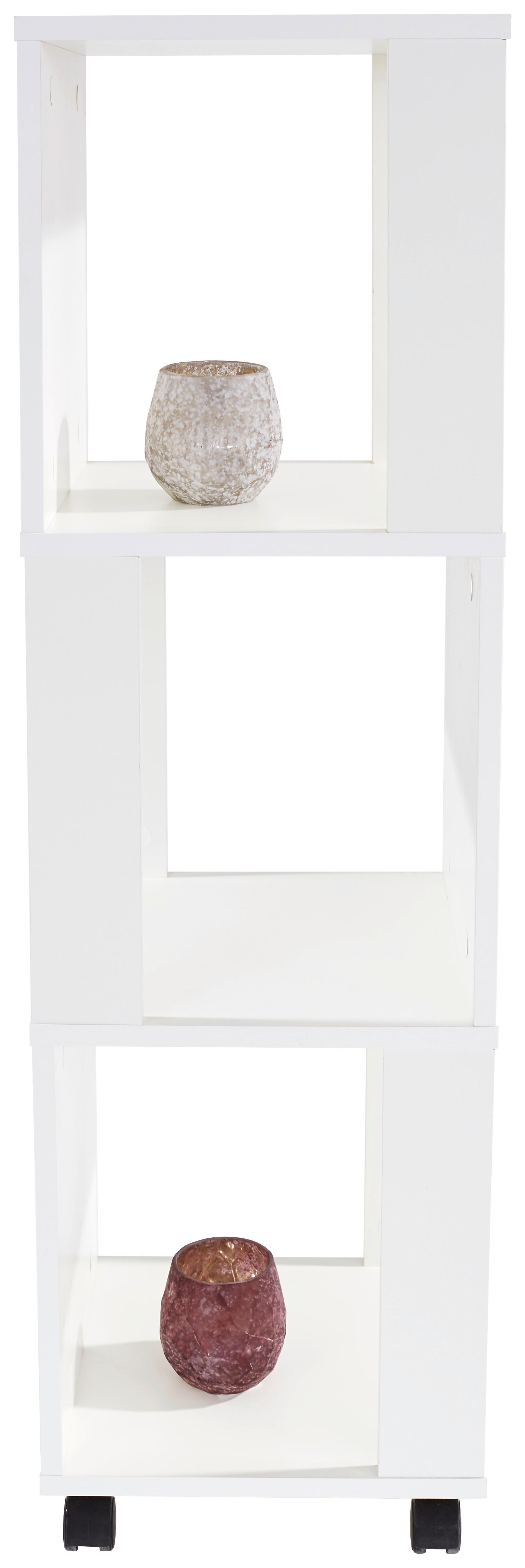 Regal Auf Rollen Rolly B 34cm, Weiß - Weiß, MODERN, Holzwerkstoff/Kunststoff (34/111/34cm)