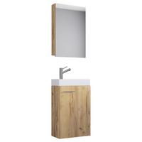 Gästebad Slito 3-teilig Honigeiche B: 41 Cm - Honigeiche/Weiß, MODERN, Keramik/Holzwerkstoff (41cm) - MID.YOU