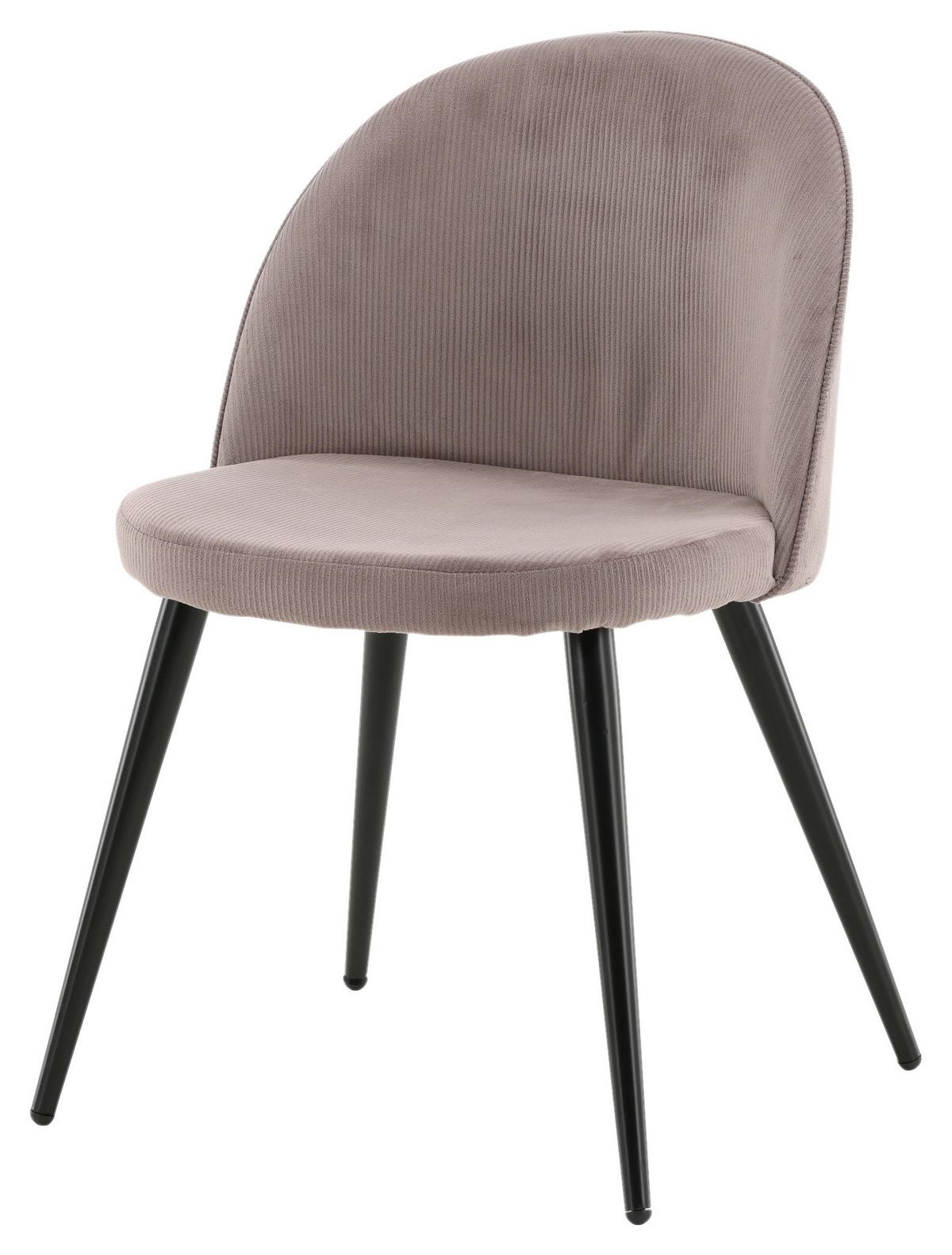 Stuhl-Set Velvet - Pink/Schwarz, Design, Textil/Metall (57/76,5/50cm) - Livetastic
