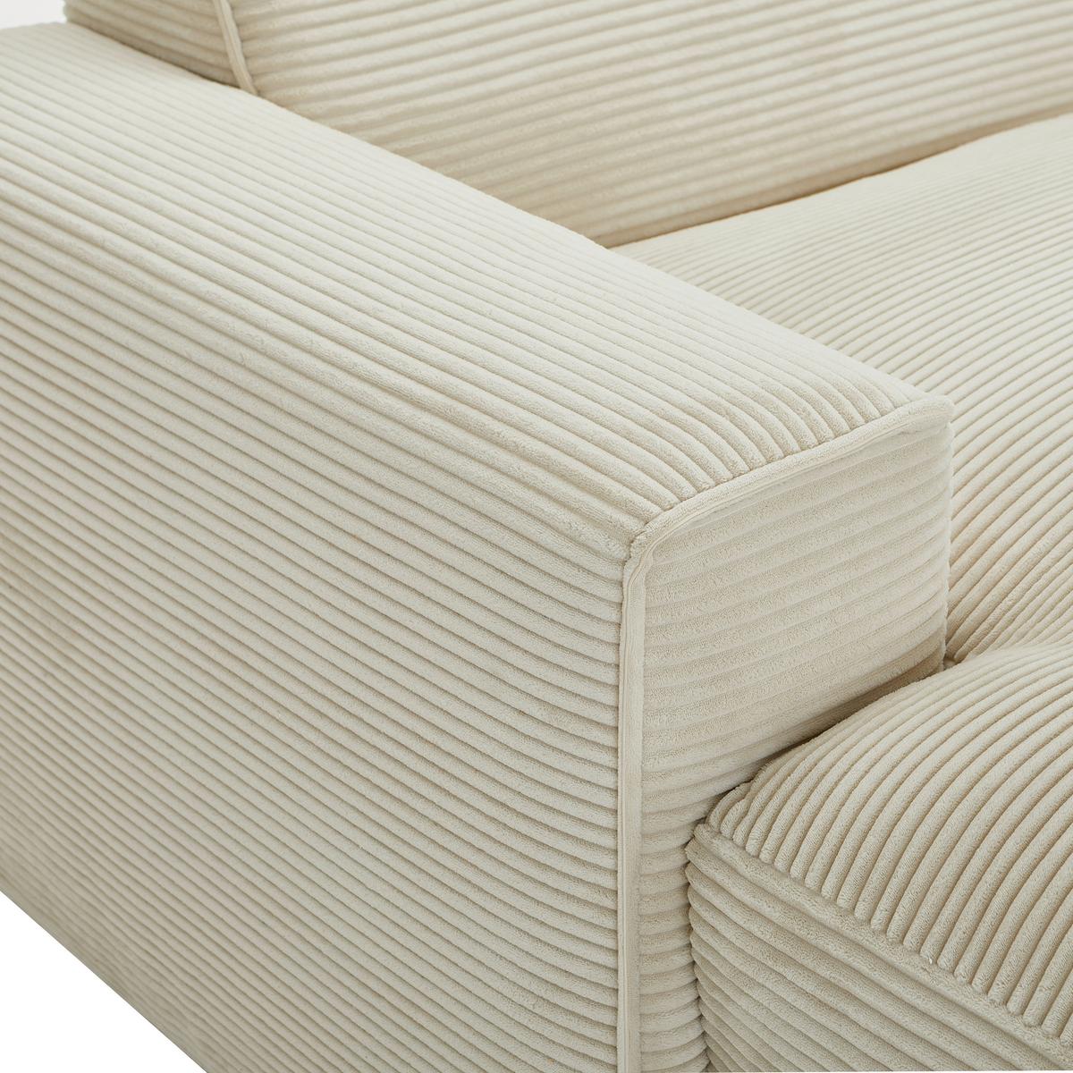 Ecksofa Pearl - Beige/Schwarz, Design, Textil (196/303cm) - Livetastic
