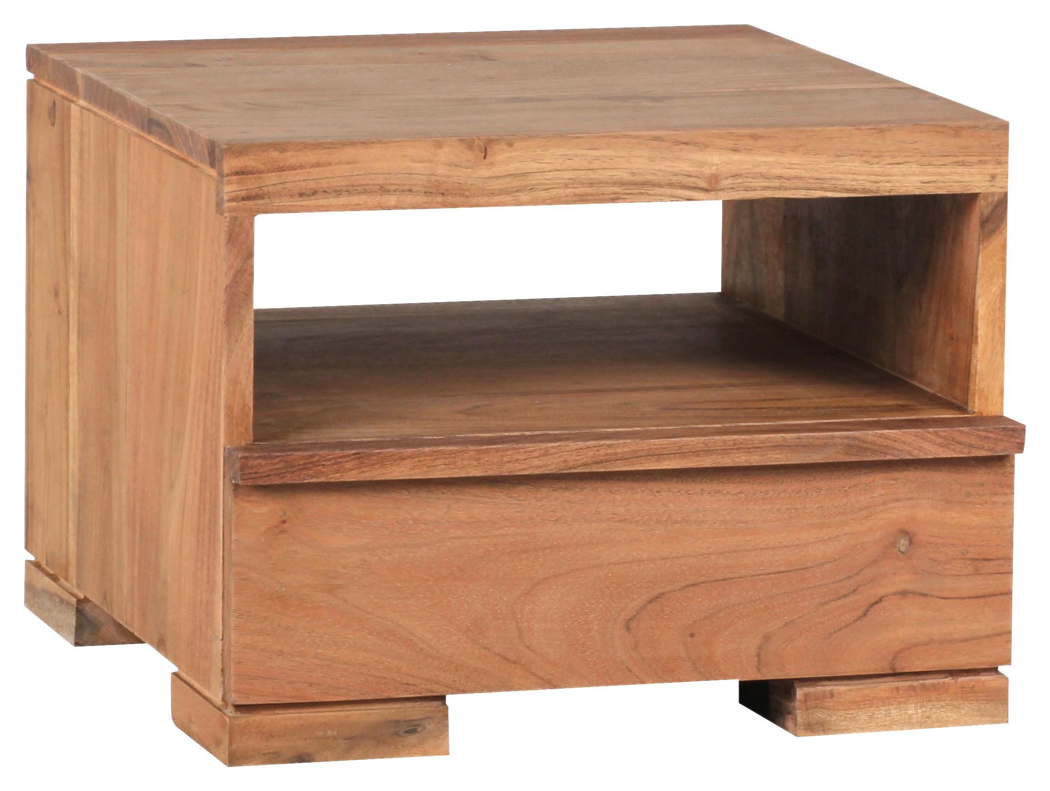 Nachtkästchen Akazie Massiv H: 30 Cm Mumbai