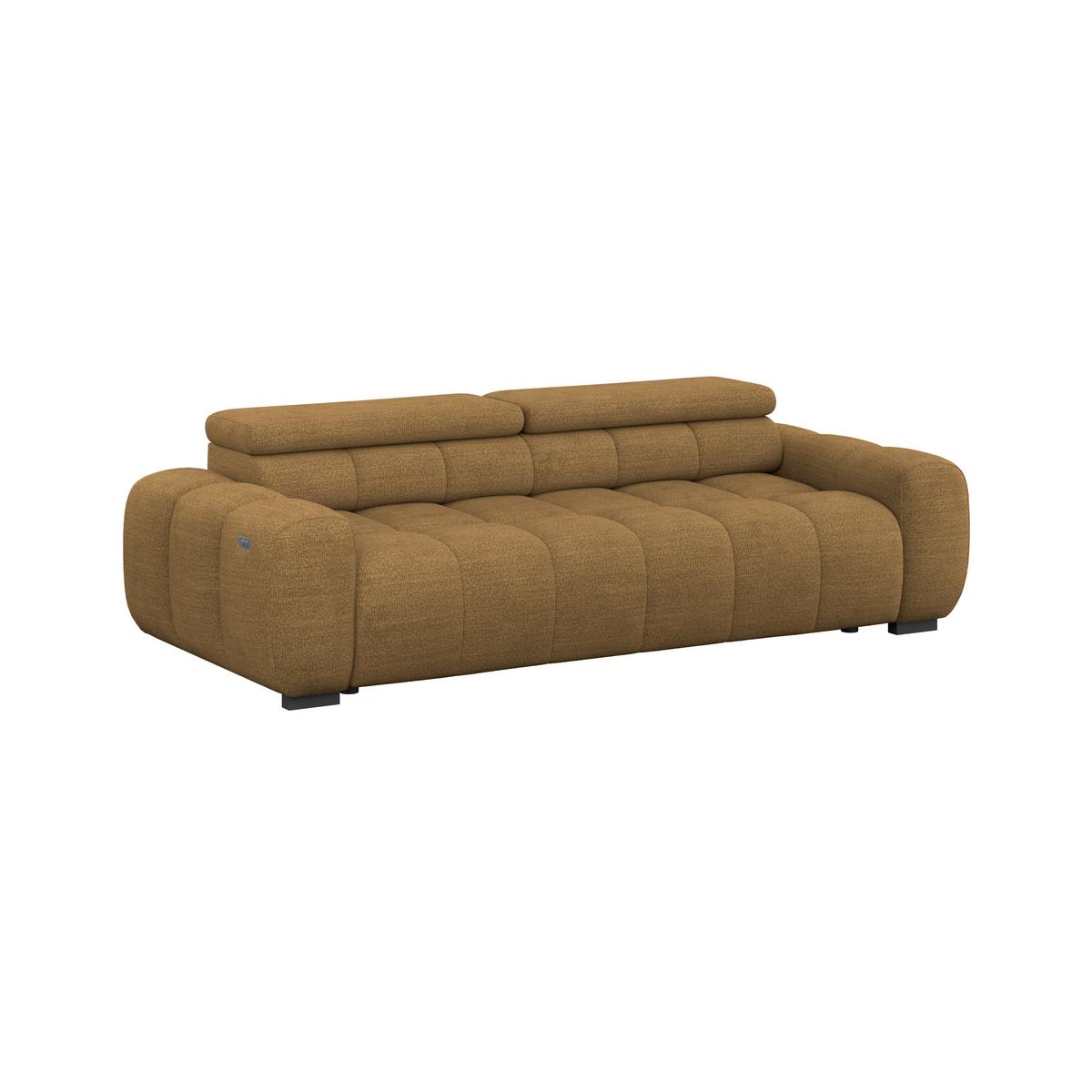 Bigsofa Bull Webstoff braun, B: 248 cm - Schwarz/Braun, Design, Textil (248/77-97/108cm) - Luca Bessoni