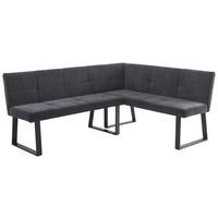 Eckbank Rico Dunkelgrau, Schenkel 152x191cm - Dunkelgrau/Schwarz, LIFESTYLE, Textil/Metall (152/191cm) - MID.YOU