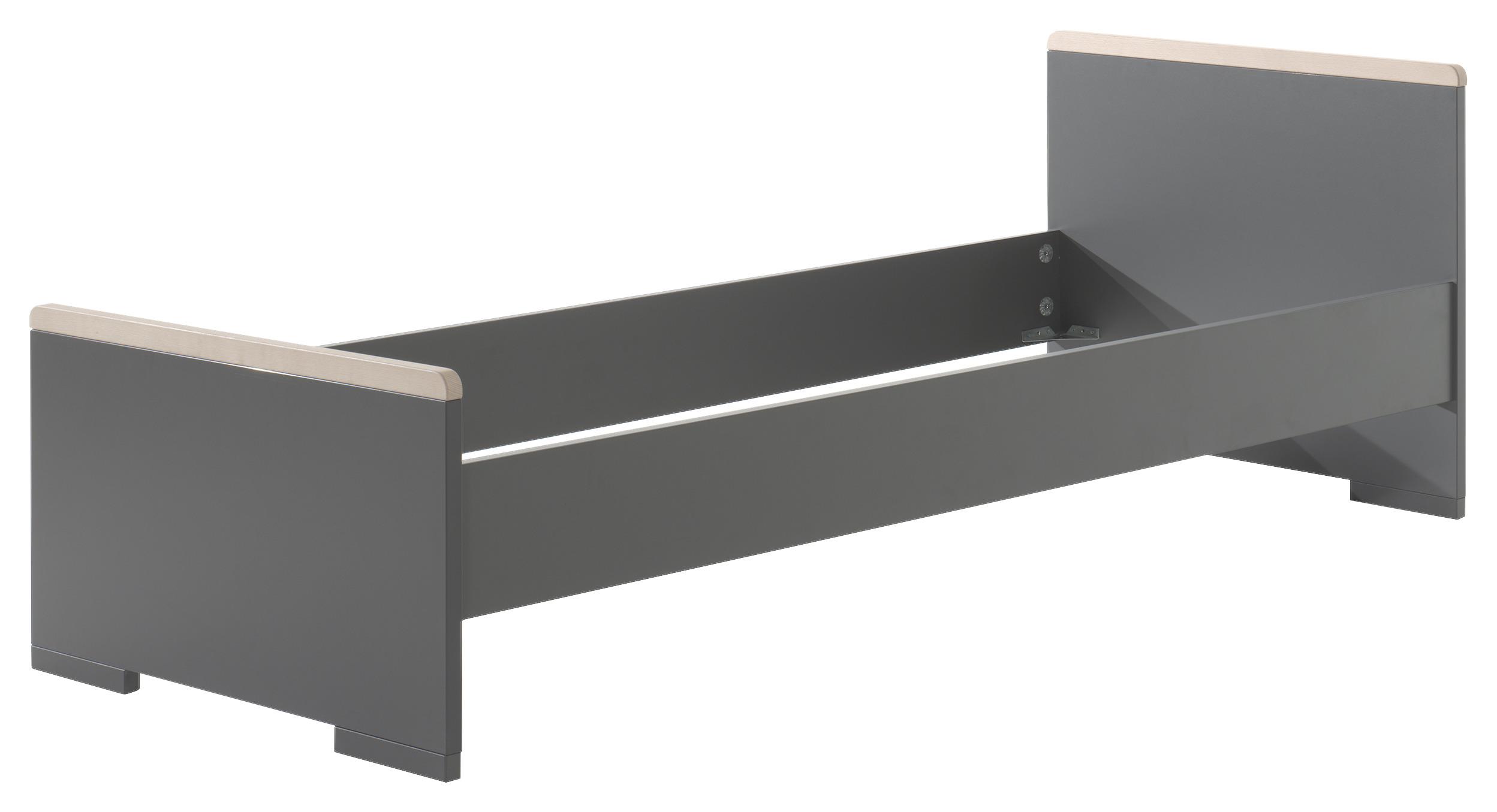 Bett in Grau 90 x 200 cm
