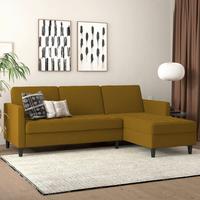 Ecksofa Palermo Currygelb, mit Stauraum - Currygelb/Schwarz, Basics, Textil (213/154cm) - Livetastic