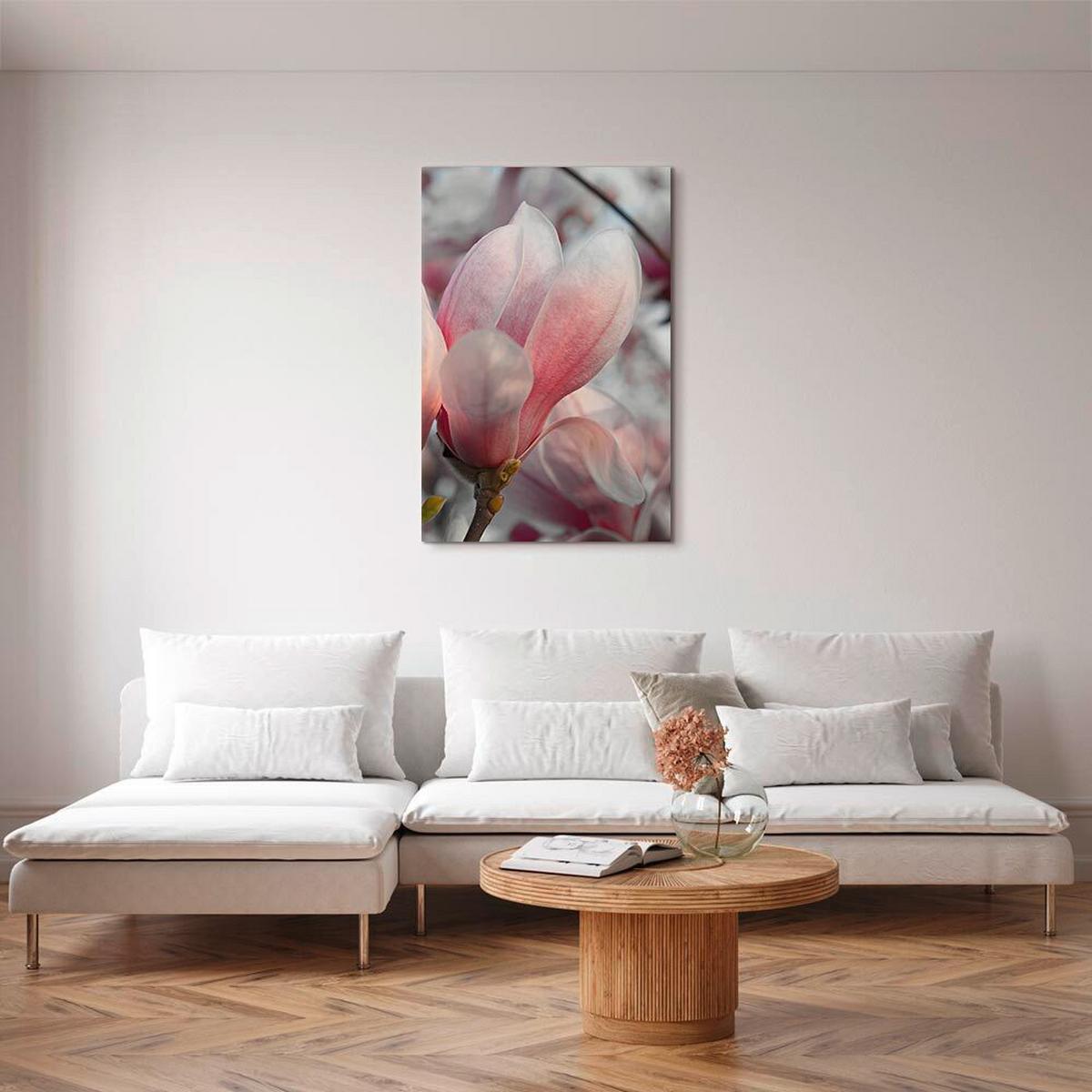 Leinwandbild Pink Grau B: 40 cm - Pink/Grau, Basics, Holzwerkstoff/Textil (40/60/1,2cm) - artgeist