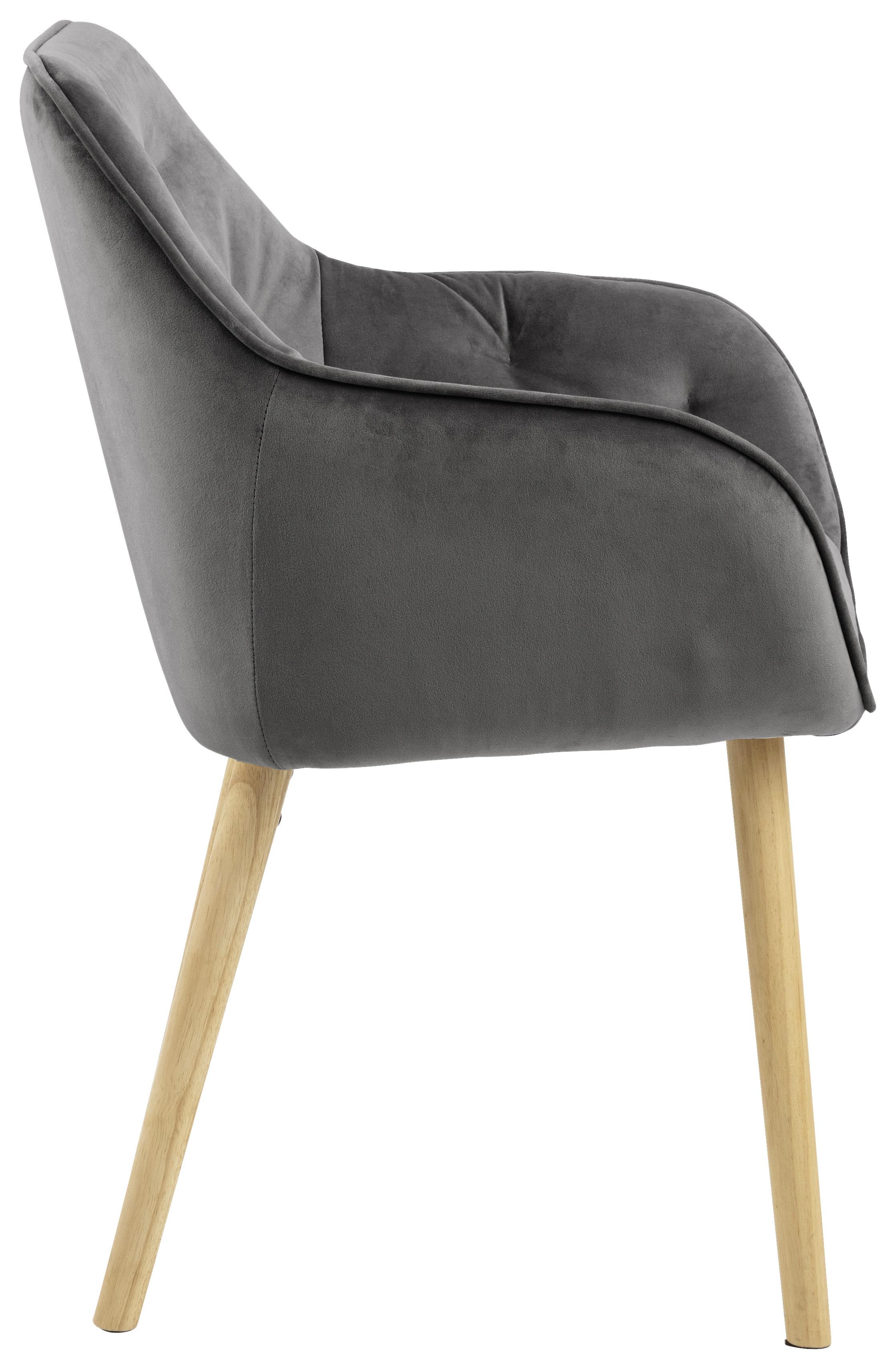 Čalúnené kreslo s podrúčkami BROOKE - farba duba/tmavosivá, Konventionell, kompozitné drevo/textil (58/83/57cm) - Livetastic