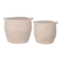 KORBSET Lamas Beige D: 27/31 cm - Beige, Design, Textil (27cm)