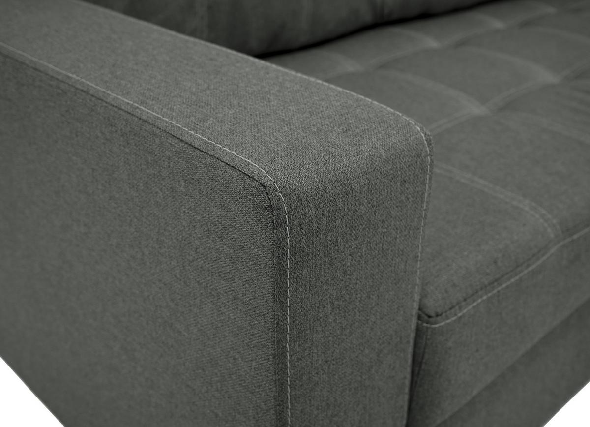 Eckschlafsofa Mediolan Graphitfarben S: 240x160 cm - Schwarz/Graphitfarben, Design, Textil (240/160cm) - Livetastic