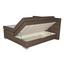 Boxspring Ágy Integra - barna, konvencionális (202/109/215cm)