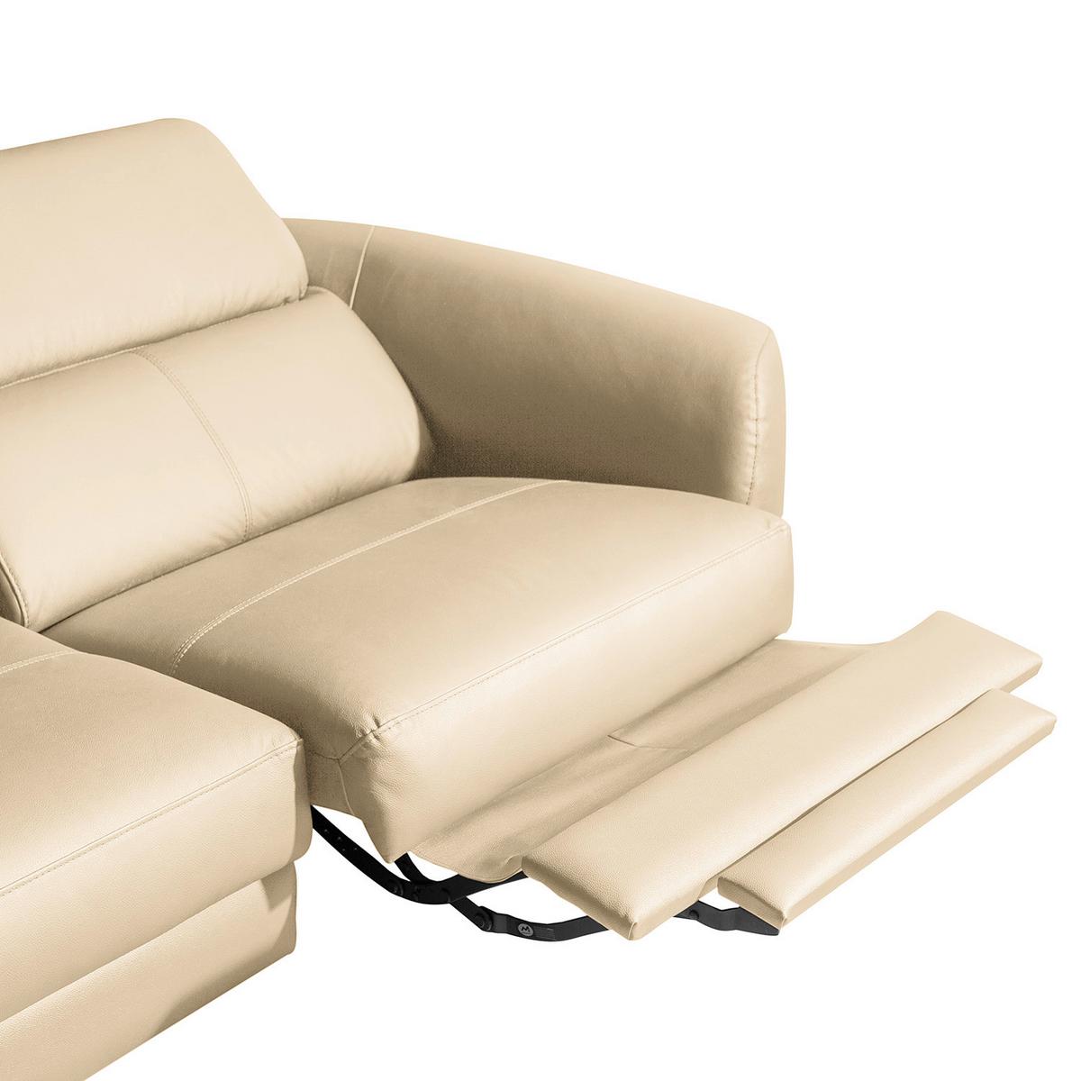 Ecksofa Berne Beige S: 183x261 cm - Beige/Schwarz, Design, Leder/Textil (183/261cm) - Livetastic