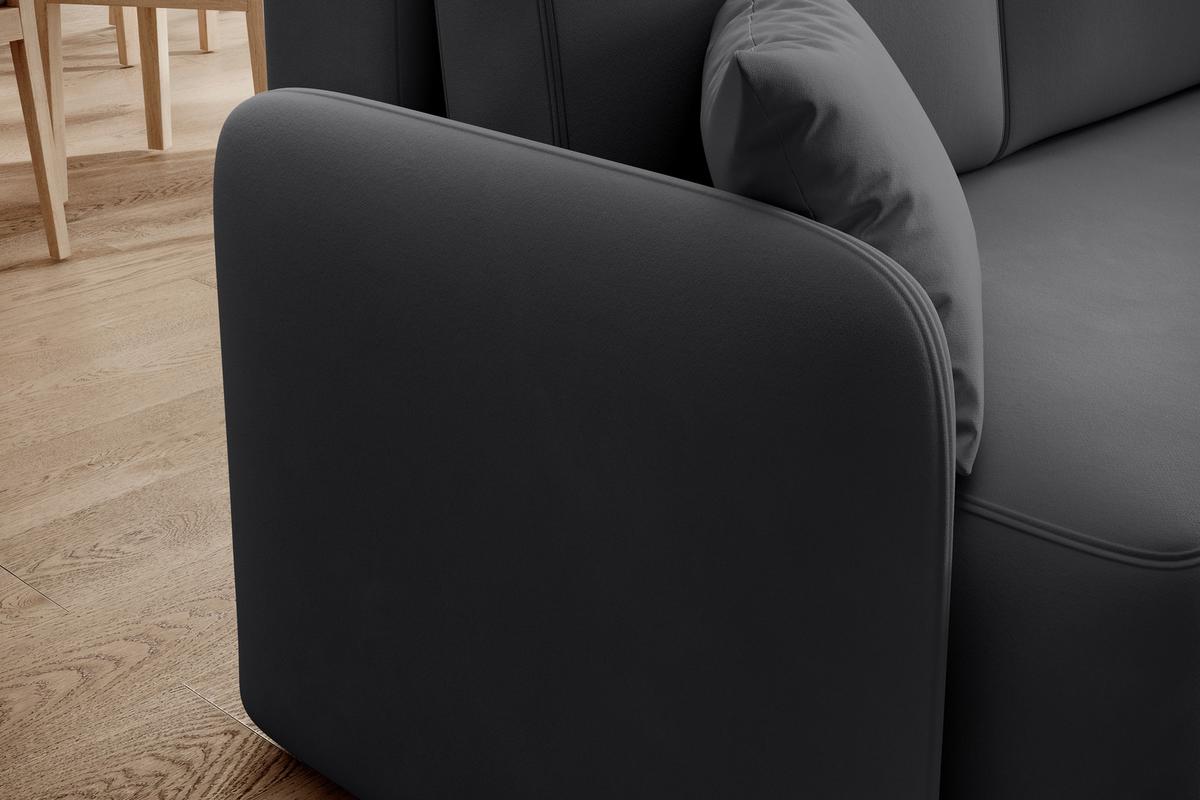 Ecksofa Hadson Grau S: 206x150 cm - Schwarz/Grau, Design, Textil (206/150cm) - MID.YOU