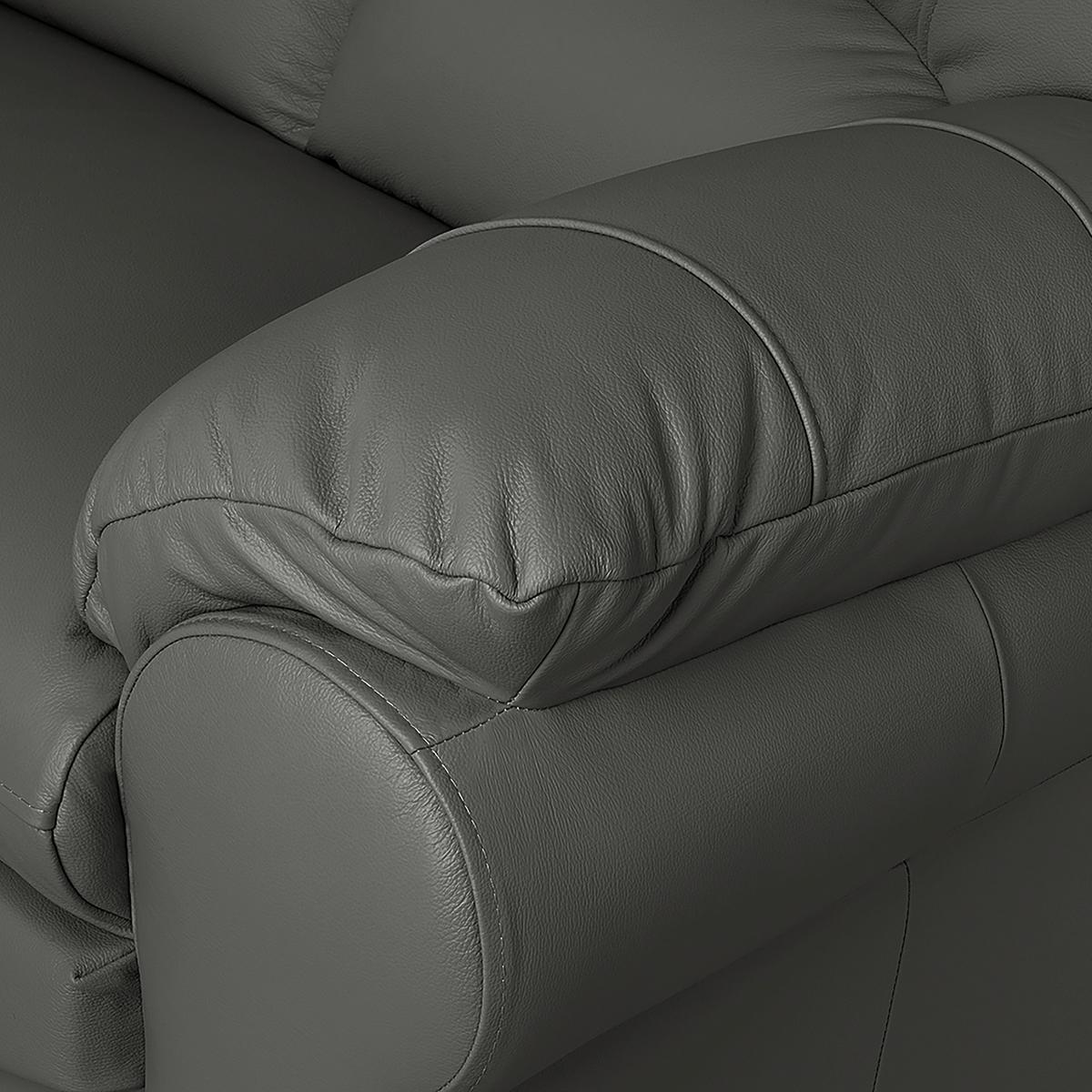 Sessel Oslo Anthrazit B: 105 Cm - Anthrazit/Schwarz, Design, Leder (105/92/85cm) - Livetastic