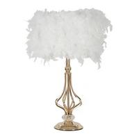 Tischleuchte Tarty White Goldfarben, Weiß B: 25 cm - Goldfarben/Weiß, Basics, Kunststoff/Metall (25/54/25cm)