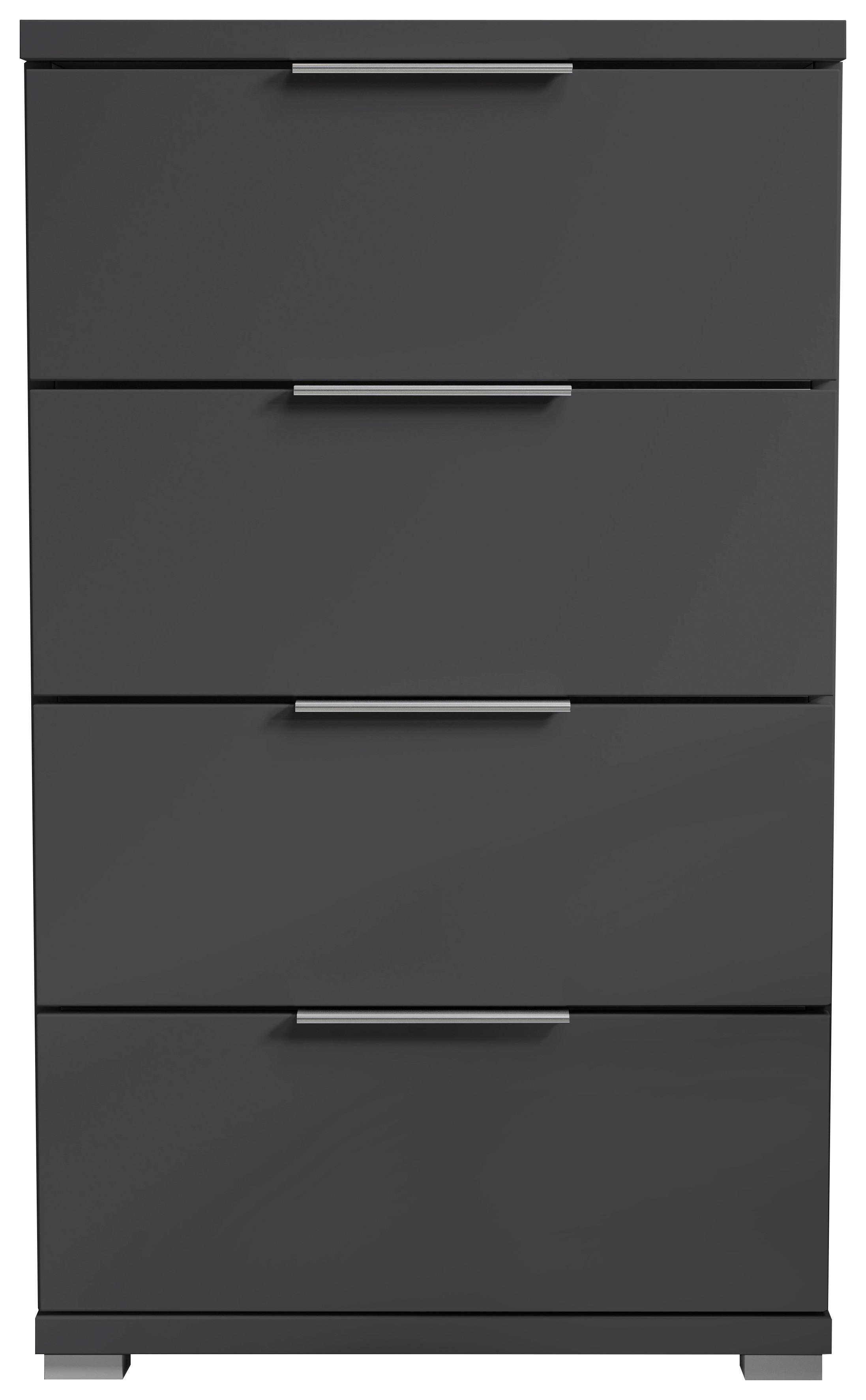 Nachtkästchen Smilla 4l G - Alufarben/Graphitfarben, KONVENTIONELL, Holzwerkstoff (46/79/42cm)