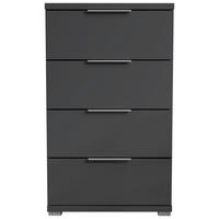 Nachtkästchen Smilla 4l G - Alufarben/Graphitfarben, KONVENTIONELL, Holzwerkstoff (46/79/42cm)