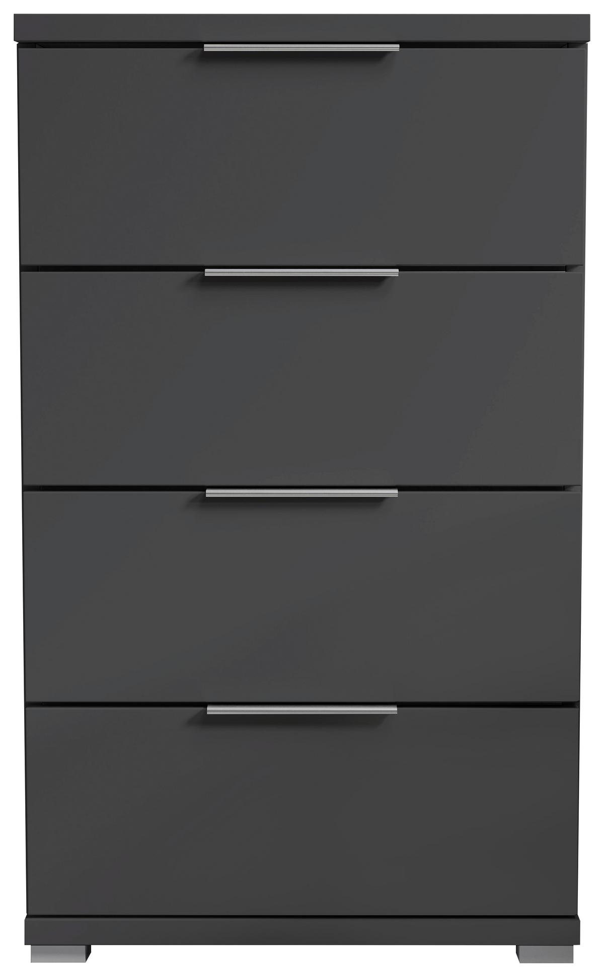 Nachtkästchen Smilla 4l G - Alufarben/Graphitfarben, KONVENTIONELL, Holzwerkstoff (46/79/42cm)