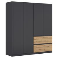 Drehtürenschrank Costa Grau Eiche Artisan Dekor - Eiche Artisan/Grau, MODERN, Holzwerkstoff (181/197/54cm) - Rauch Möbel