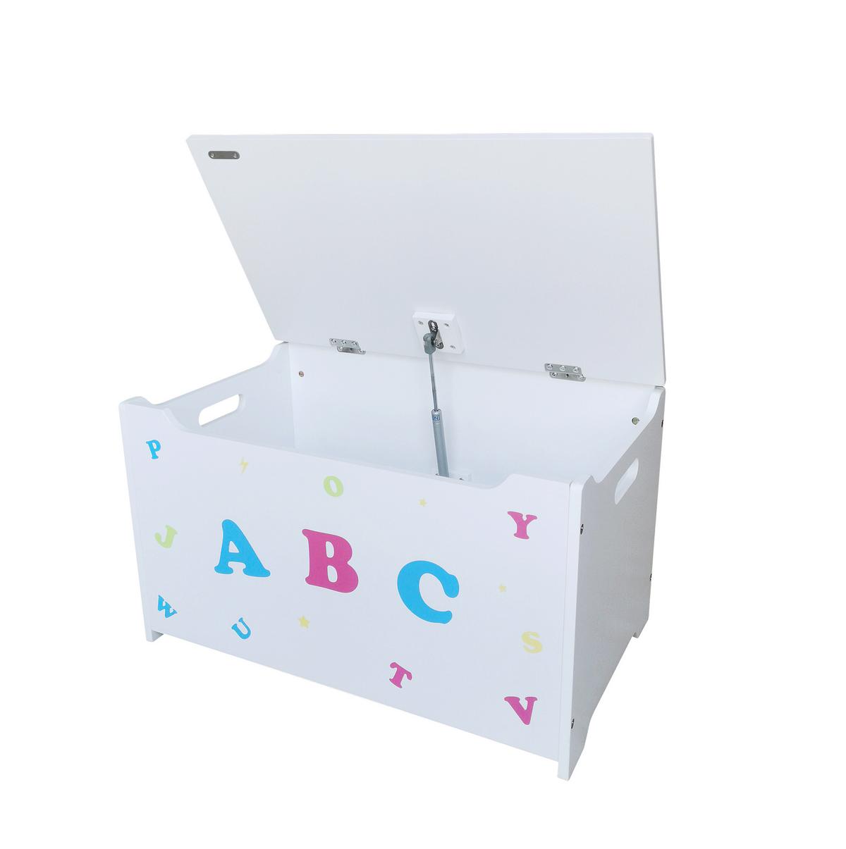Truhenbank Kinder-Truhenbank, Abc - Weiß, MODERN, Holzwerkstoff (35,5/53/60cm)
