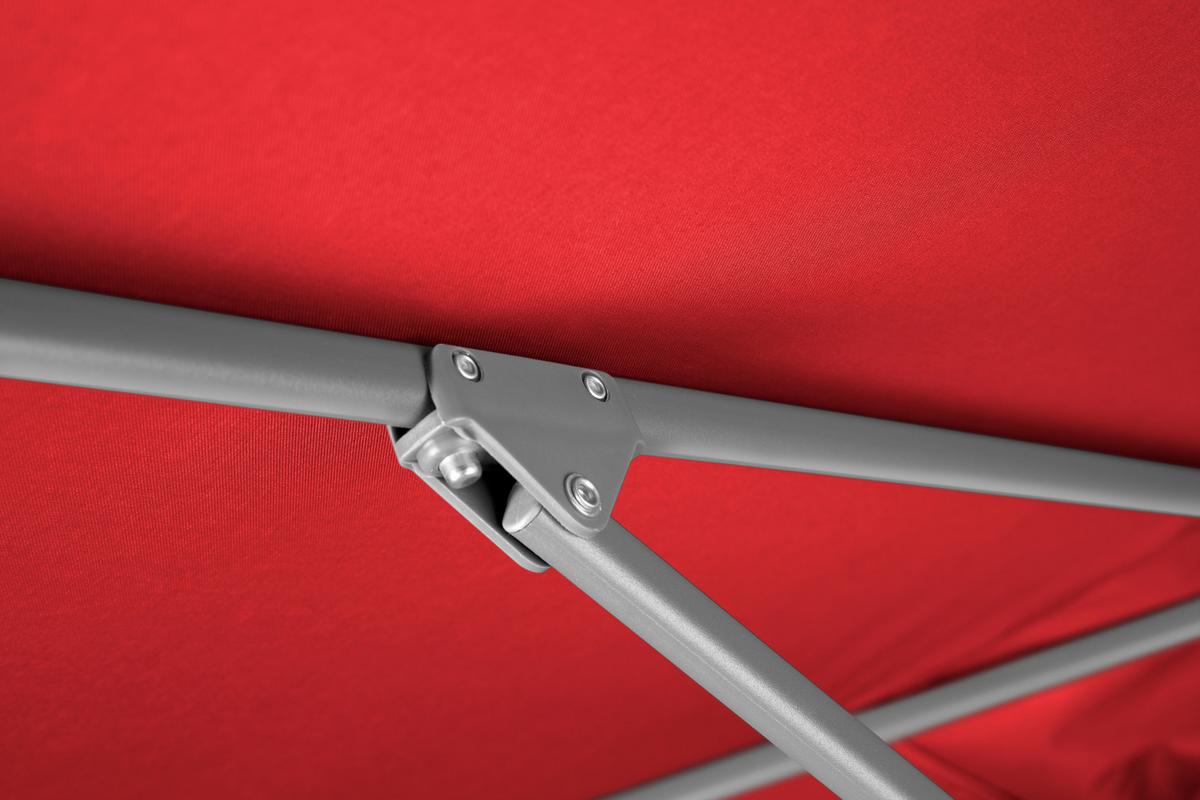 Sonnenschirm Porto Bxhxt: 200x250x300 Cm Rot - Rot/Silberfarben, Basics, Textil/Metall (200/250/300cm) - Schneider