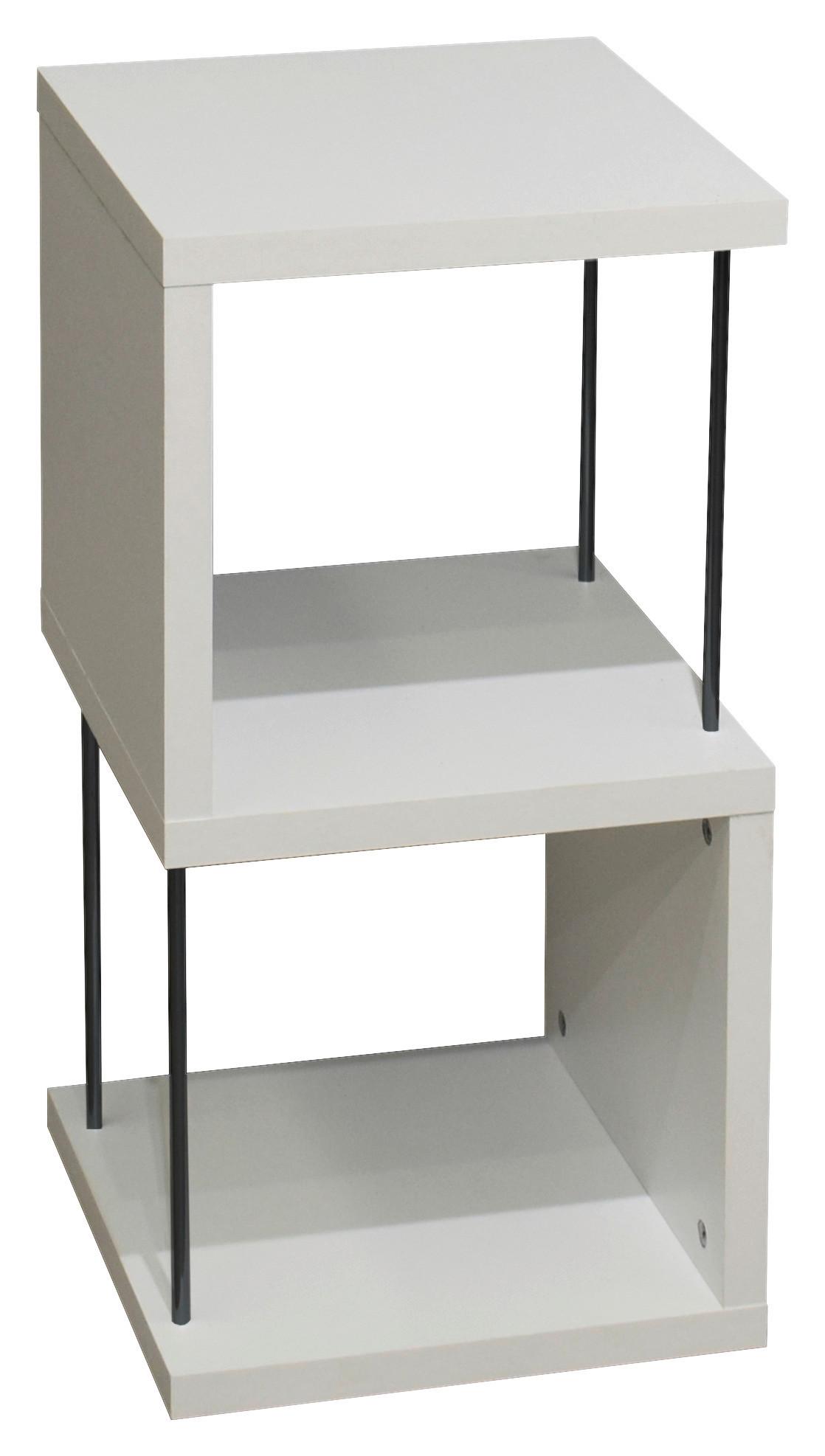 ODKLÁDACÍ STOLEK STICKS - bílá/černá, Moderní, kov/kompozitní dřevo (33/65/33cm) - Mömax