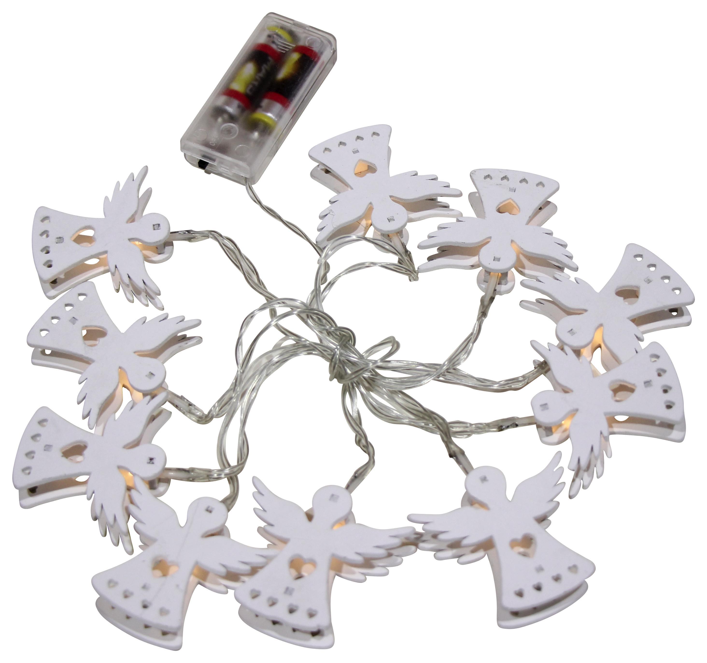 FÉNYFÜZÉR CHRISTL - Fehér, romantikus/Landhaus, Faalapú anyag (6/5,5/1,5cm) - James Wood