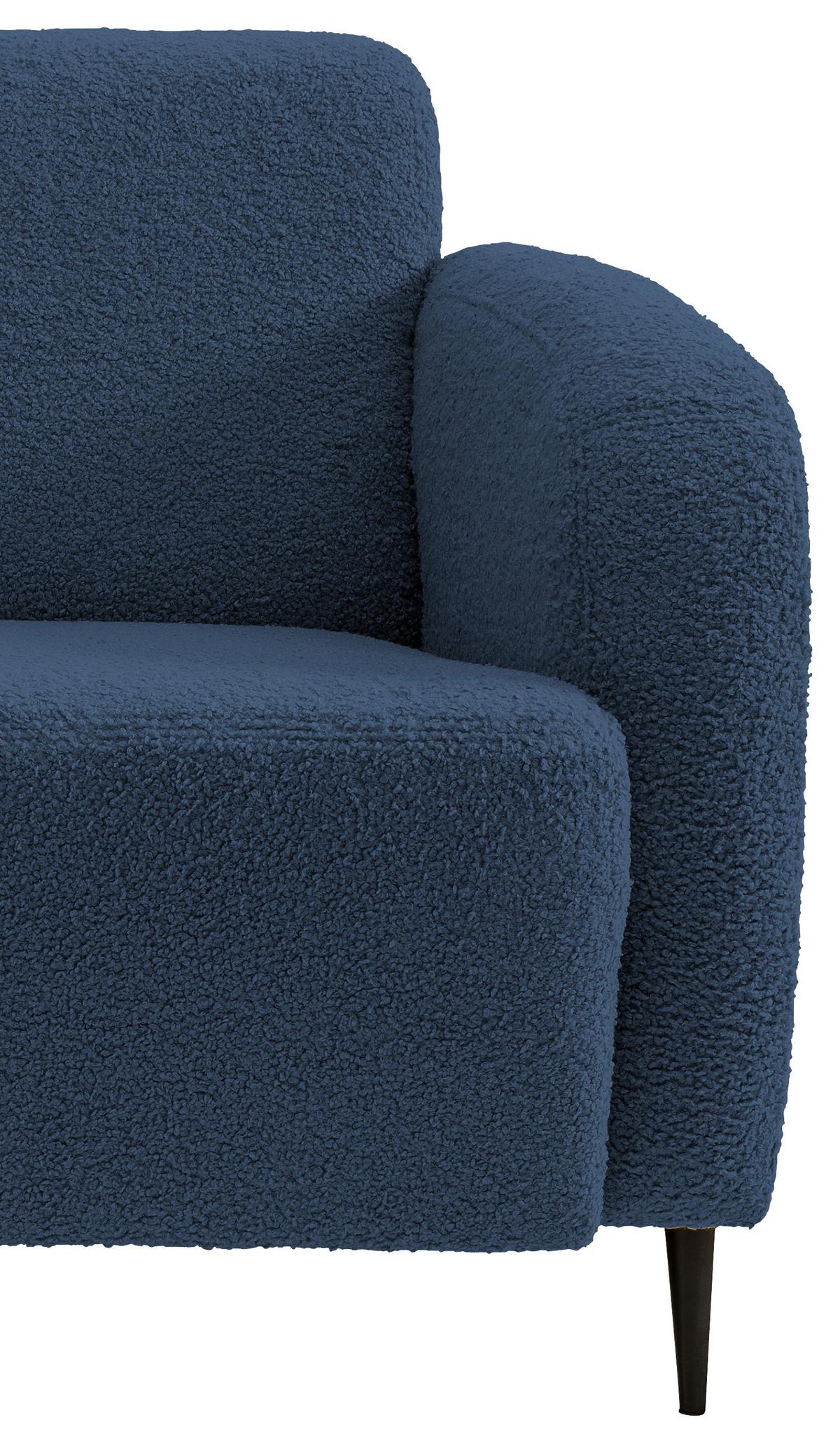 Polstersessel mit Armlehnen Marone Blau Teddystoff - Blau/Schwarz, MODERN, Textil (85/76/90cm) - Livetastic