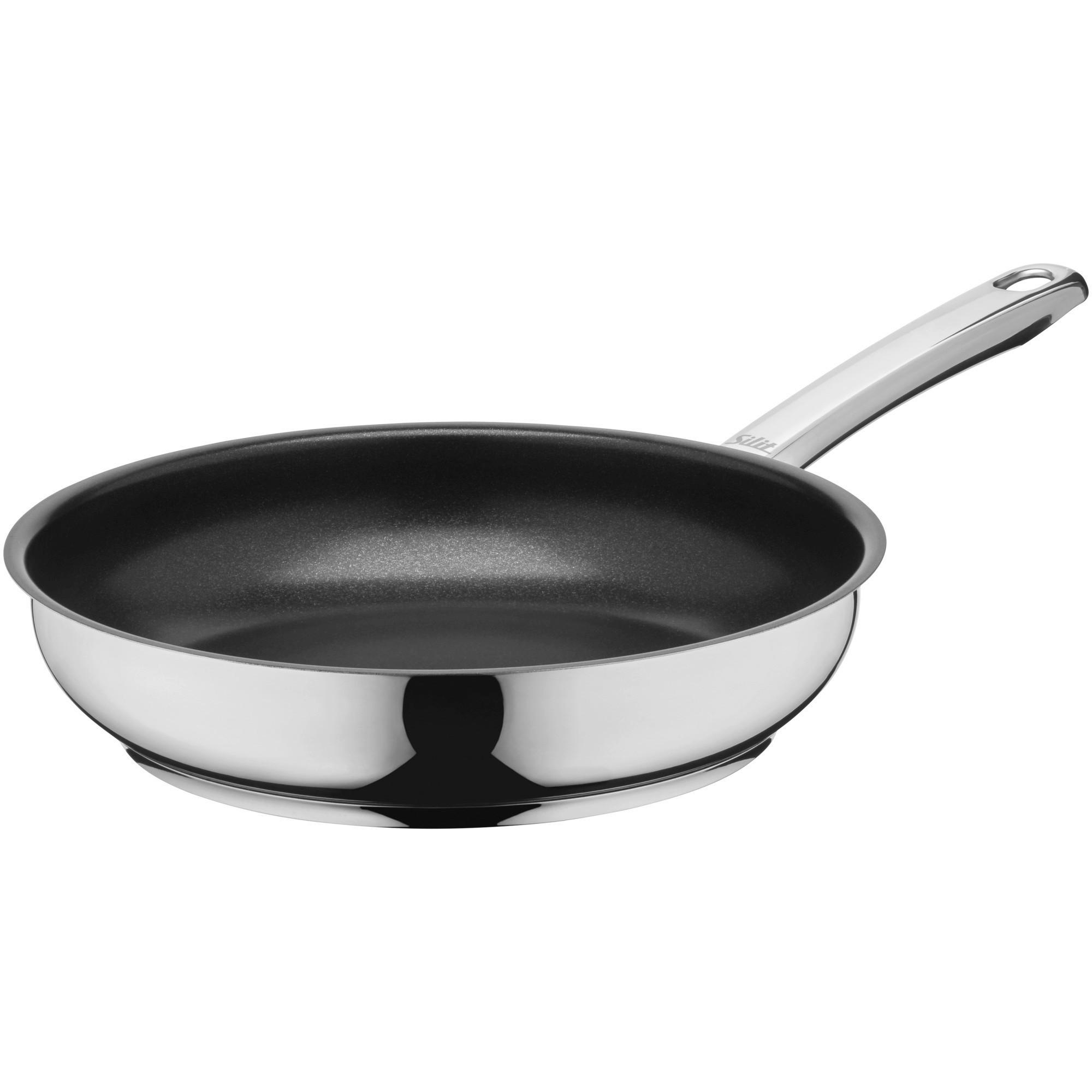 Stielpfanne Calabria D: 24 Cm Edelstahl/schwarz - Silberfarben/Schwarz, Basics, Metall (24cm) - Silit