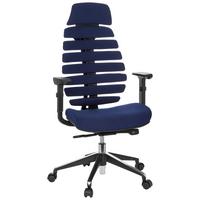 Drehstuhl Ergo Line II Pro Blau/Schwarz - Blau/Alufarben, MODERN, Kunststoff/Textil (65/131/53cm) - MID.YOU