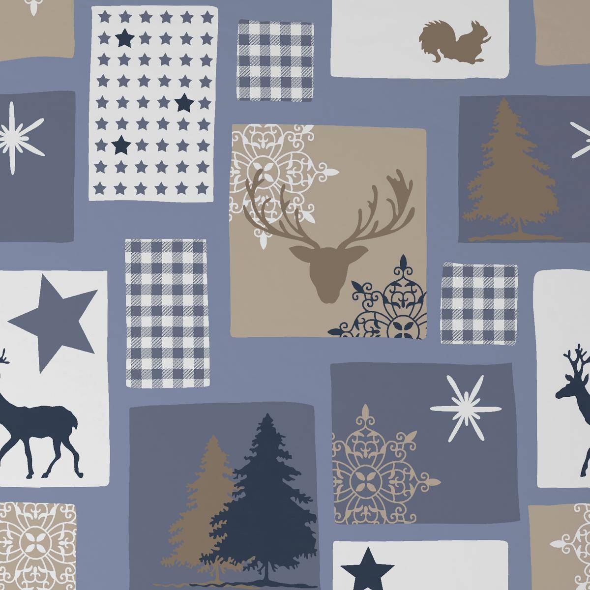 Bettwäsche Deer - Blau/Braun, MODERN, Textil - Luca Bessoni